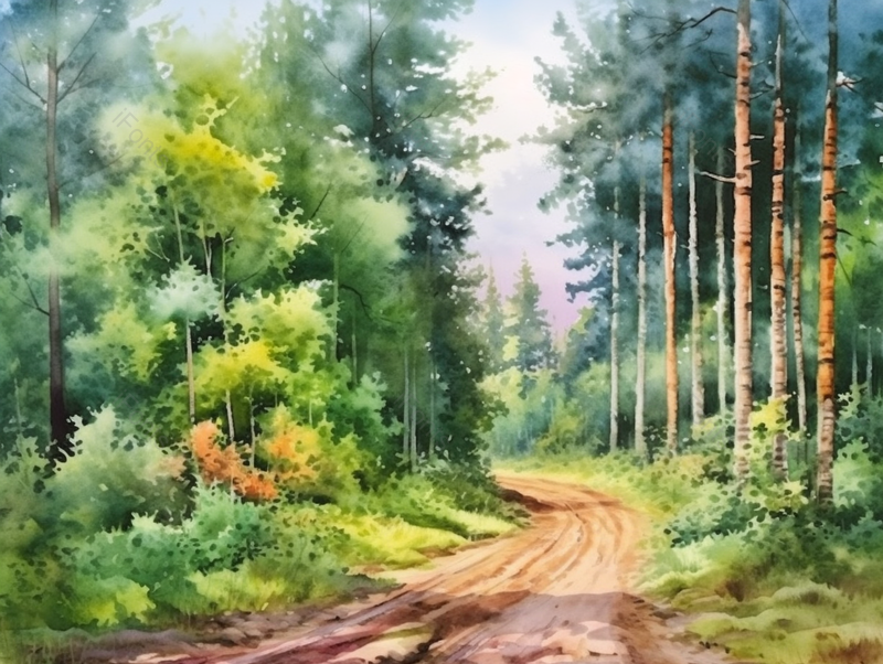 夏雨过后树林插画背景,插画/手绘图,插画/手绘图库,插画/手绘图下载,插画/手绘